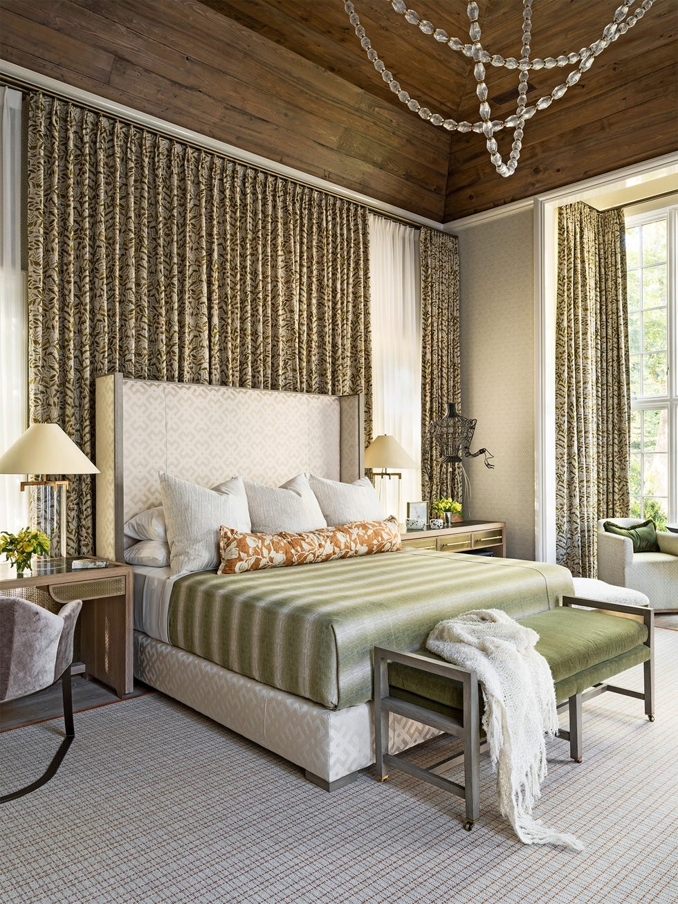 green and taupe luxury bedrooms