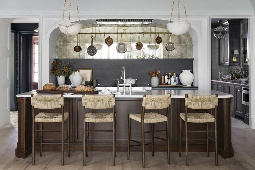 pots on a kitchen backsplash