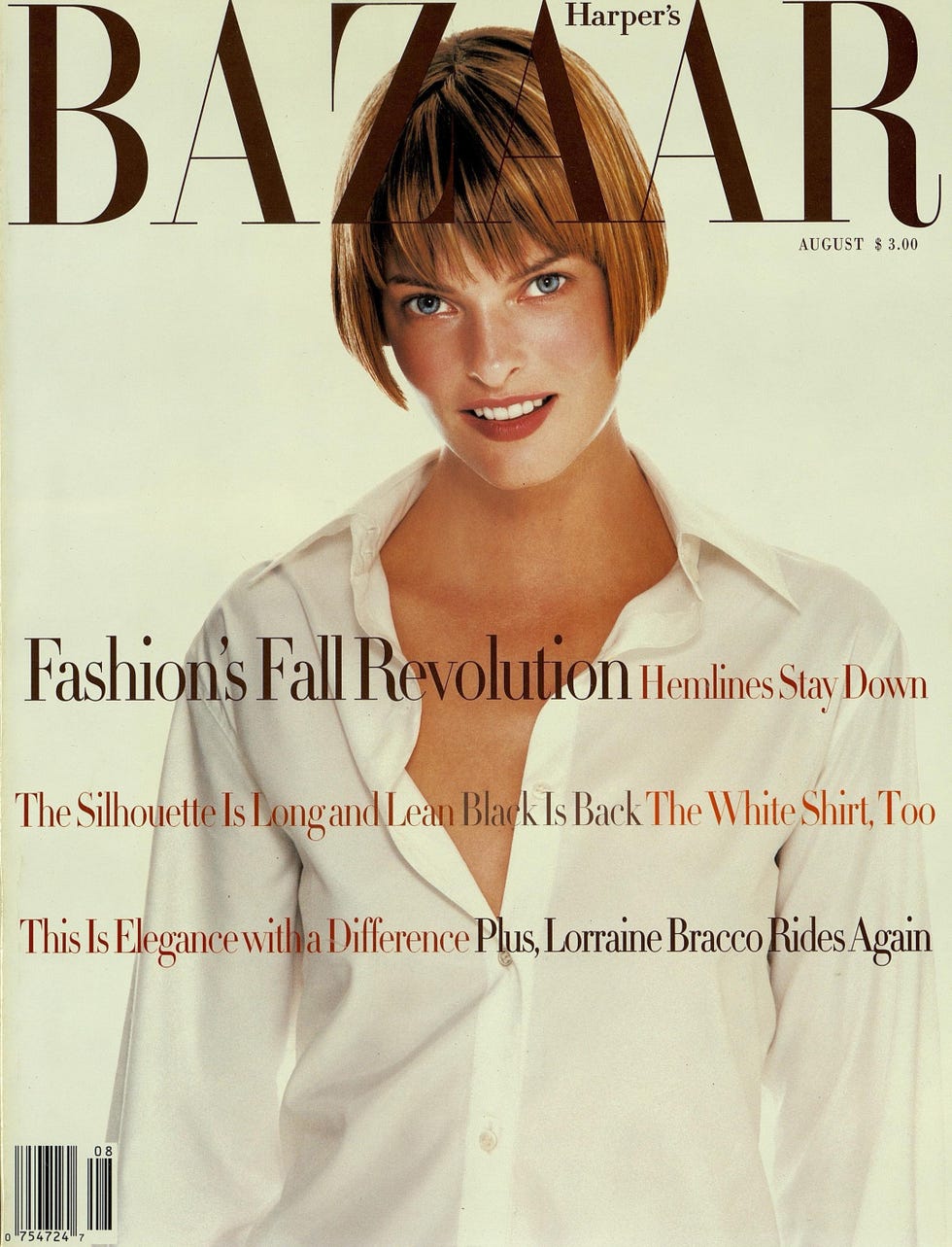 fashion magazine cover featuring a model