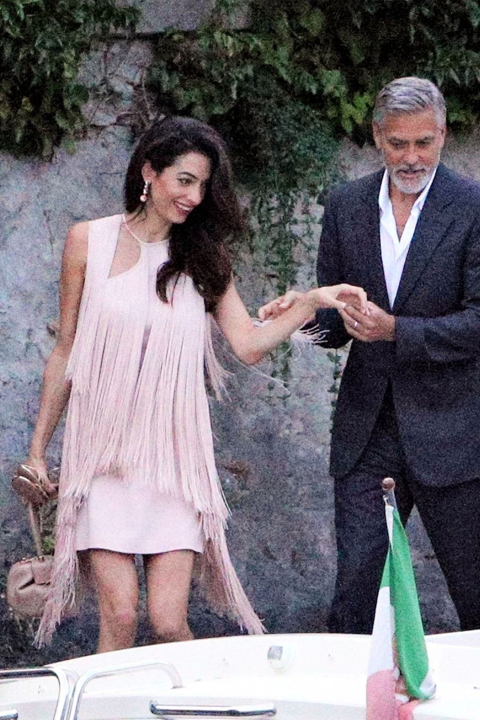 *EXCLUSIVE* George Clooney and Amal Clooney spend the day with Stella McCartney and Alasdhair Willis at Lake Como - ** WEB MUST CALL FOR PRICING **