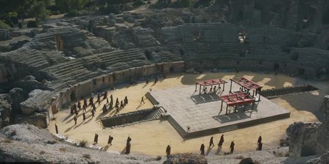 Amphitheatre, Arena, Historic site, Ancient history, Landscape, Bouleuterion, Building, Theatre, Sport venue, Tourism, 