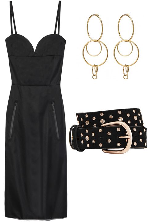 Dress, Clothing, Black, Little black dress, Cocktail dress, Polka dot, Pattern, Day dress, Design, Fashion accessory, 