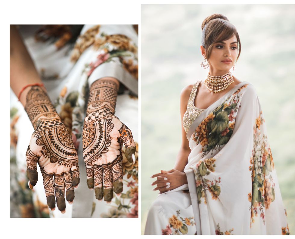 Mehndi, Pattern, Clothing, Bride, Dress, Design, Arm, Maroon, Brown, Hand, 