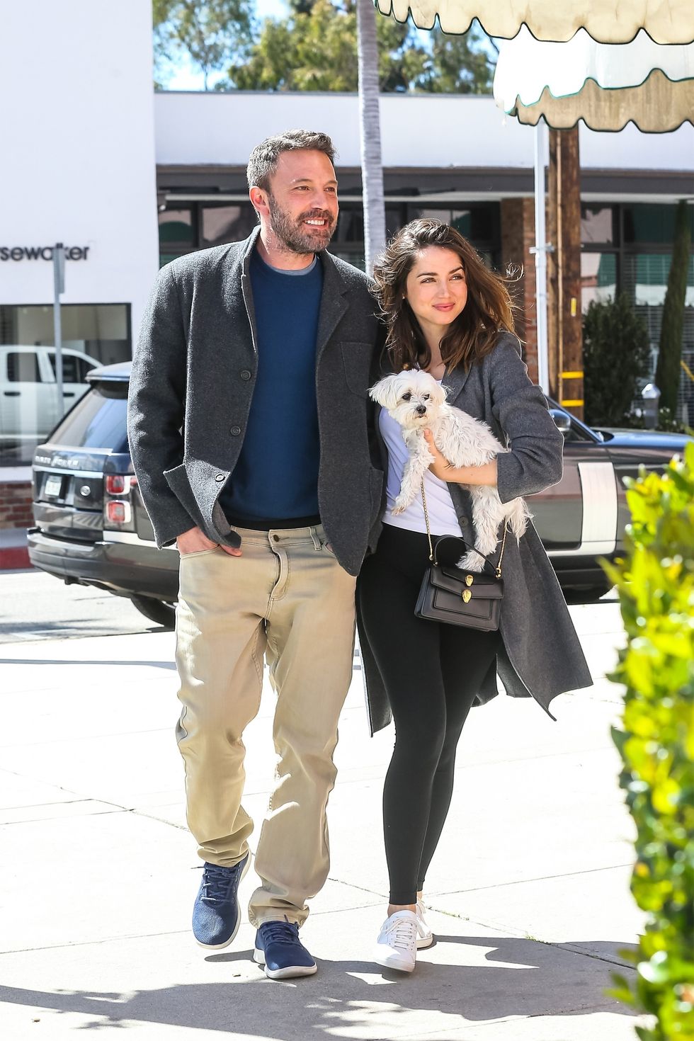 Ben Affleck lashed a big smile while picking up coffee to-go with Ana de Armas