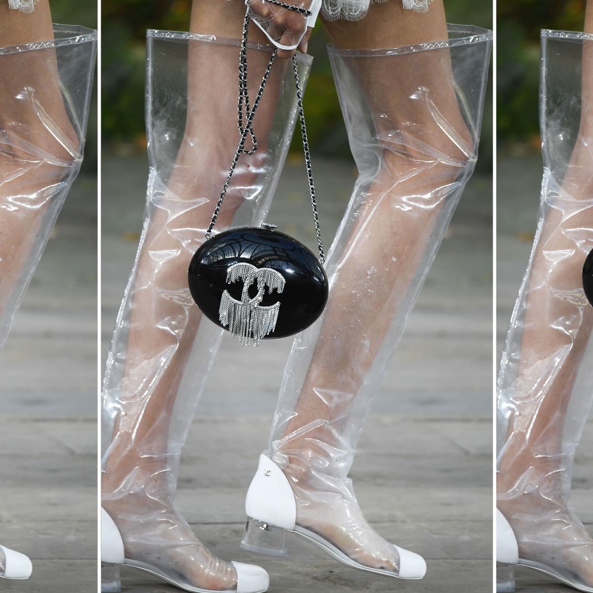 Chanel Clear PVC Rainboots Spring 2018 - Chanel Rainwear and Boots
