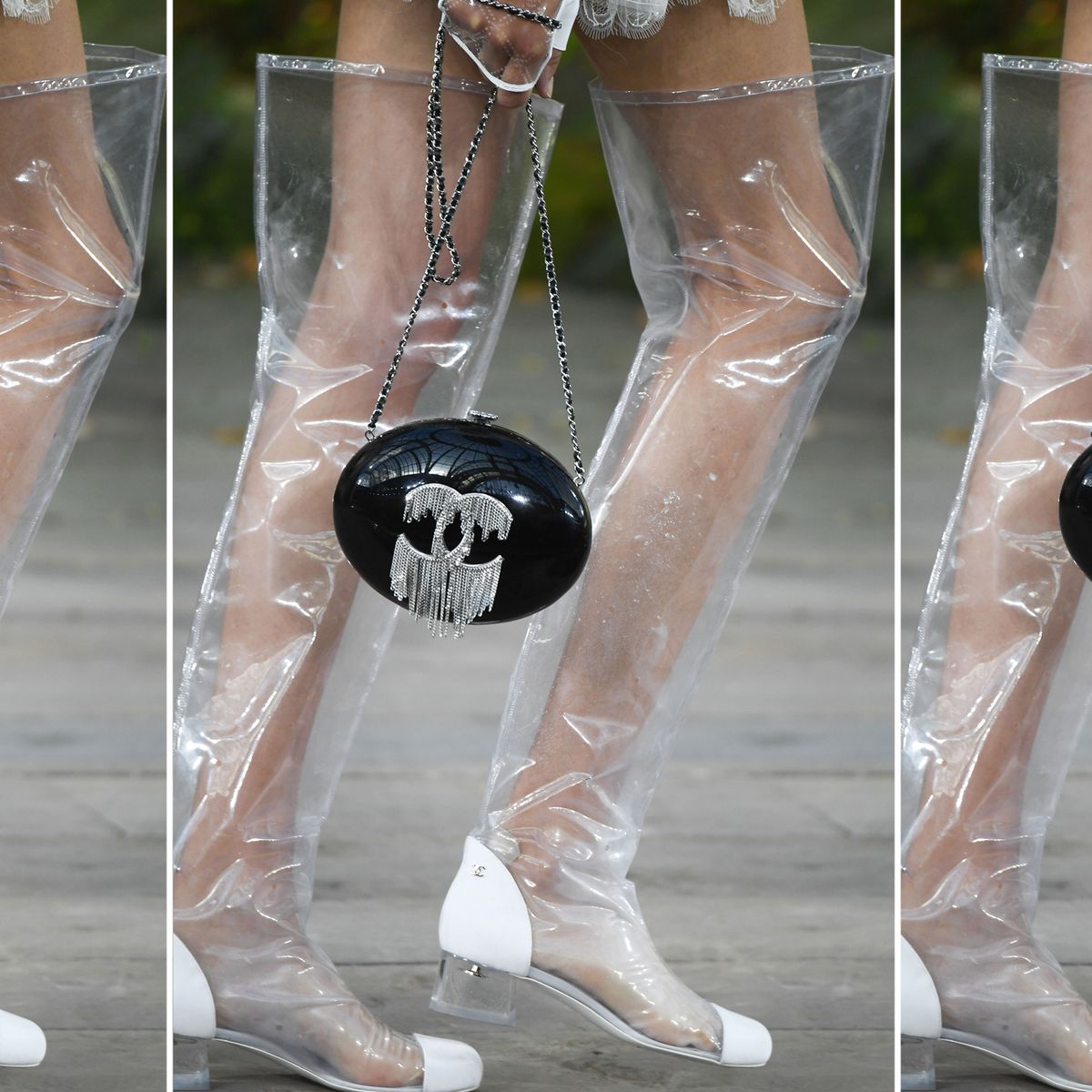 Chanel Clear PVC Rainboots Spring 2018 - Chanel Rainwear and Boots