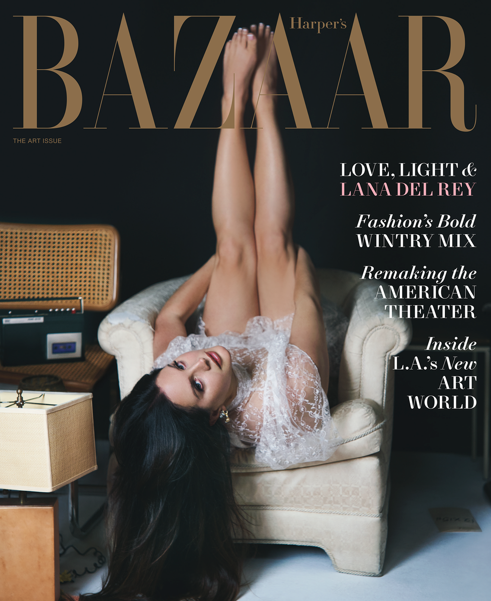 harper's bazaar december 2023 cover featuring lana del rey