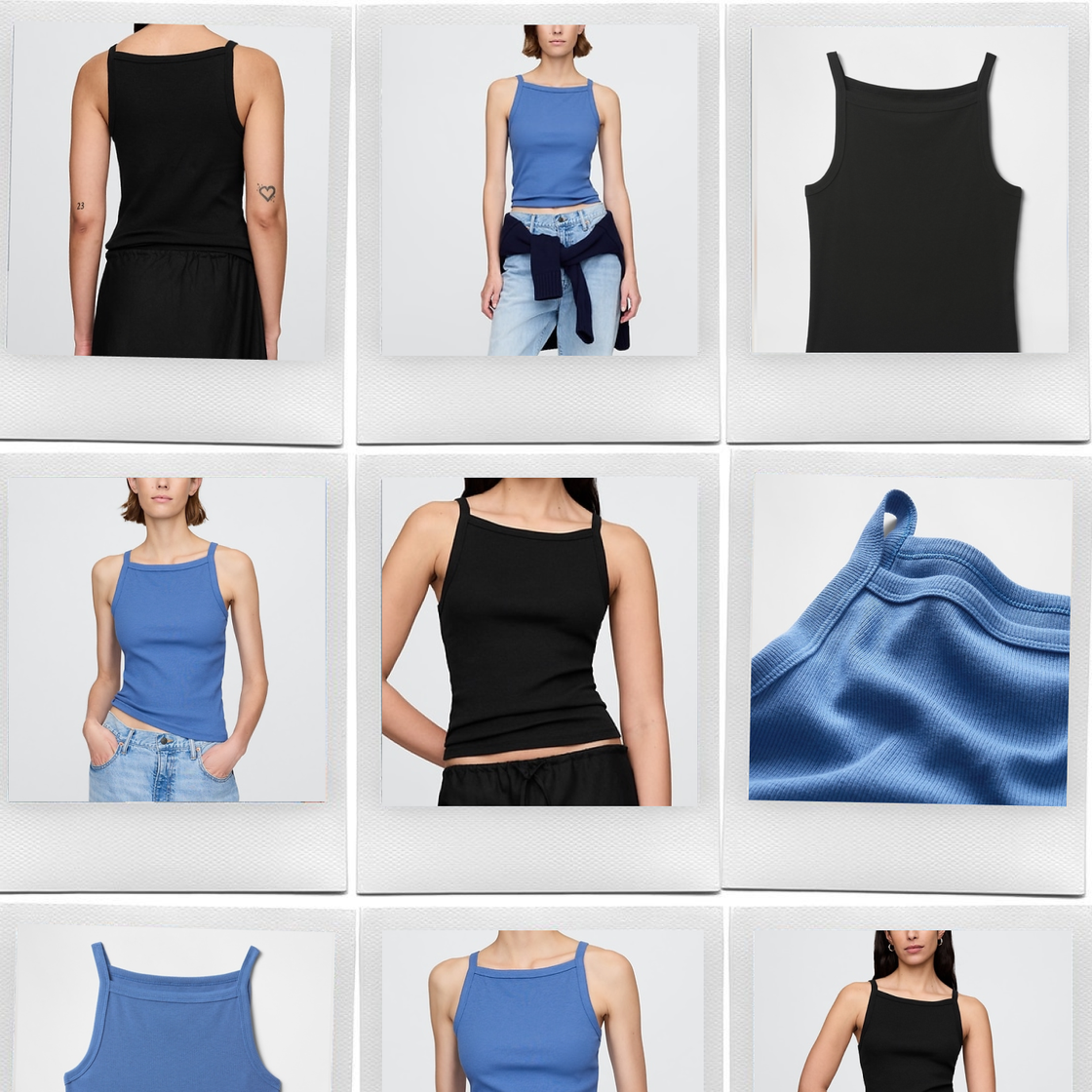 gap modern apron neck tank top