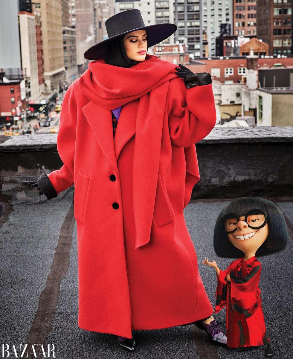 Clothing, Red, Overcoat, Street fashion, Trench coat, Outerwear, Coat, Fashion, Pink, Headgear, 