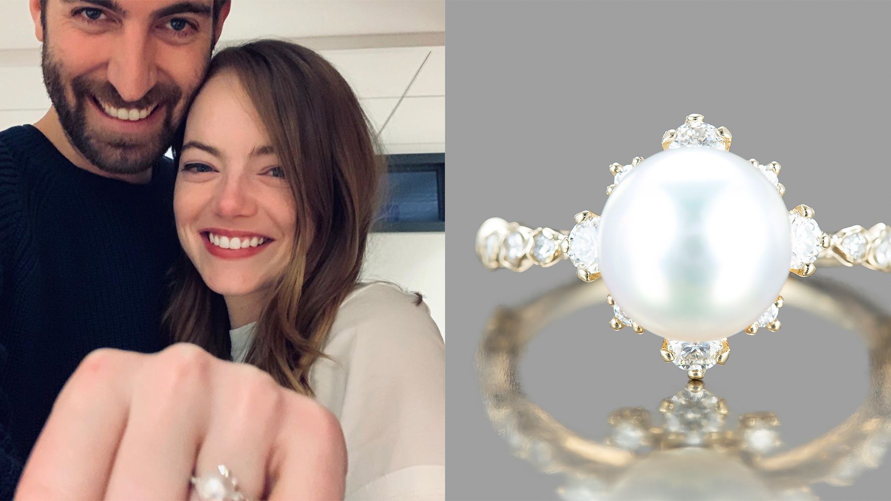 All The Details On Emma Stone's Pearl Engagement Ring
