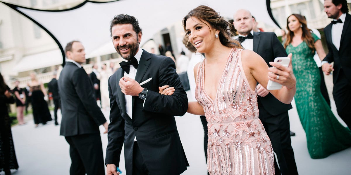 Eva Longoria and husband José glow with happiness as first wedding