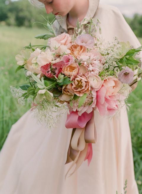 Bouquet, Pink, Photograph, Flower Arranging, Cut flowers, Flower, Wedding dress, Floristry, Floral design, Dress, 