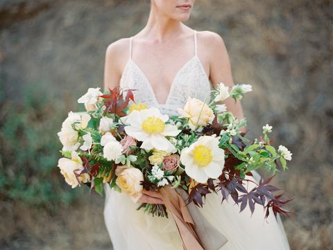 Petal, Yellow, Bouquet, Flower, Dress, Bride, Wedding dress, Cut flowers, Floristry, Beauty, 