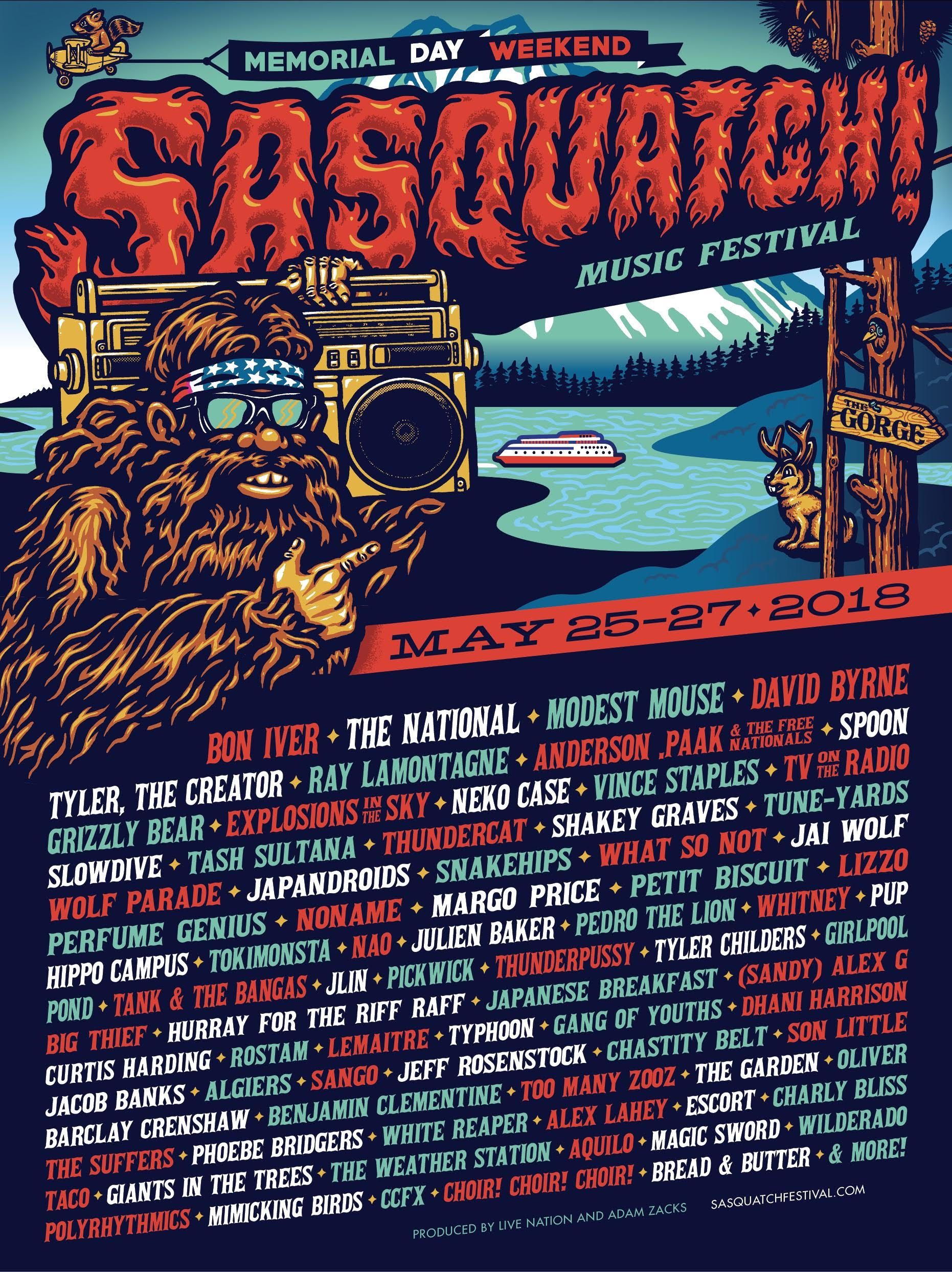 2018 Firefly Music Festival lineup poster