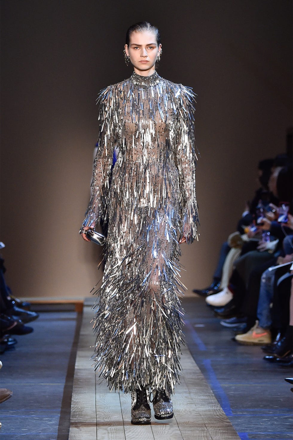 Footwear, Fashion show, Runway, Outerwear, Style, Fashion model, Fashion, Model, Street fashion, Fur, 