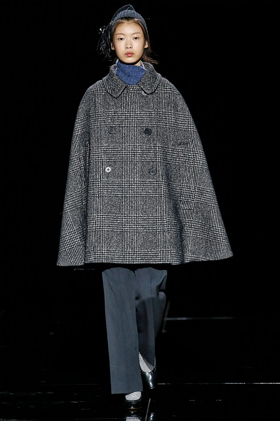 Clothing, Fashion, Outerwear, Fashion show, Runway, Poncho, Pattern, Design, Mantle, Fashion model, 
