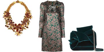Clothing, Green, Dress, Day dress, Sleeve, Formal wear, Robe, Outerwear, Textile, Neck, 