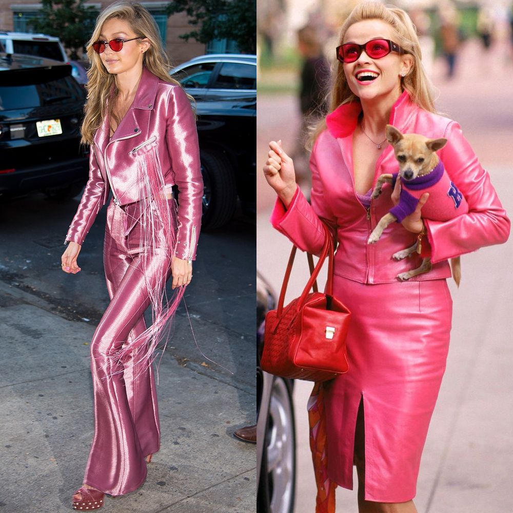Gigi Hadid wore the hot pink pantsuit of our Barbie dreams, proving  millennial pink is so last season - HelloGigglesHelloGiggles