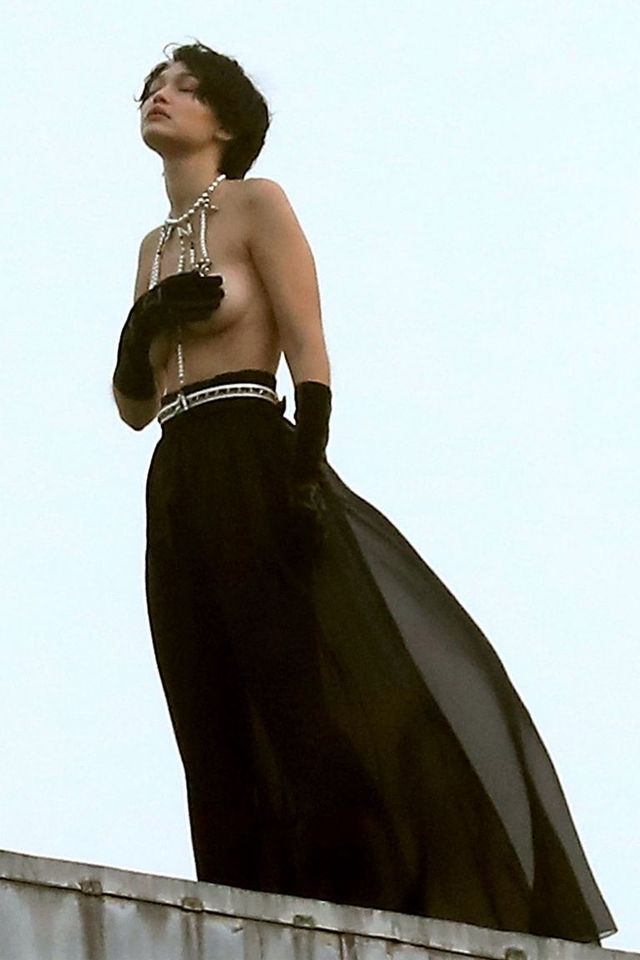 Gigi Hadid is Topless, Wears a Wig for Dramatic Chanel Photoshoot
