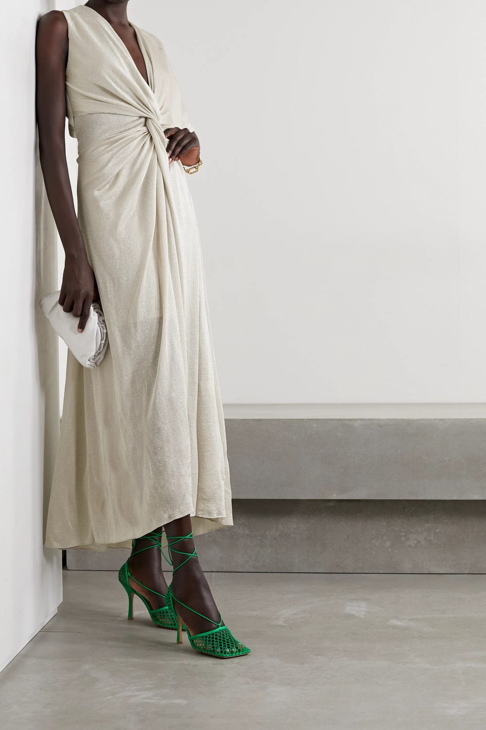 lanvin gold dress
