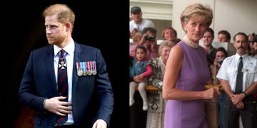 prince harry and princess diana collage