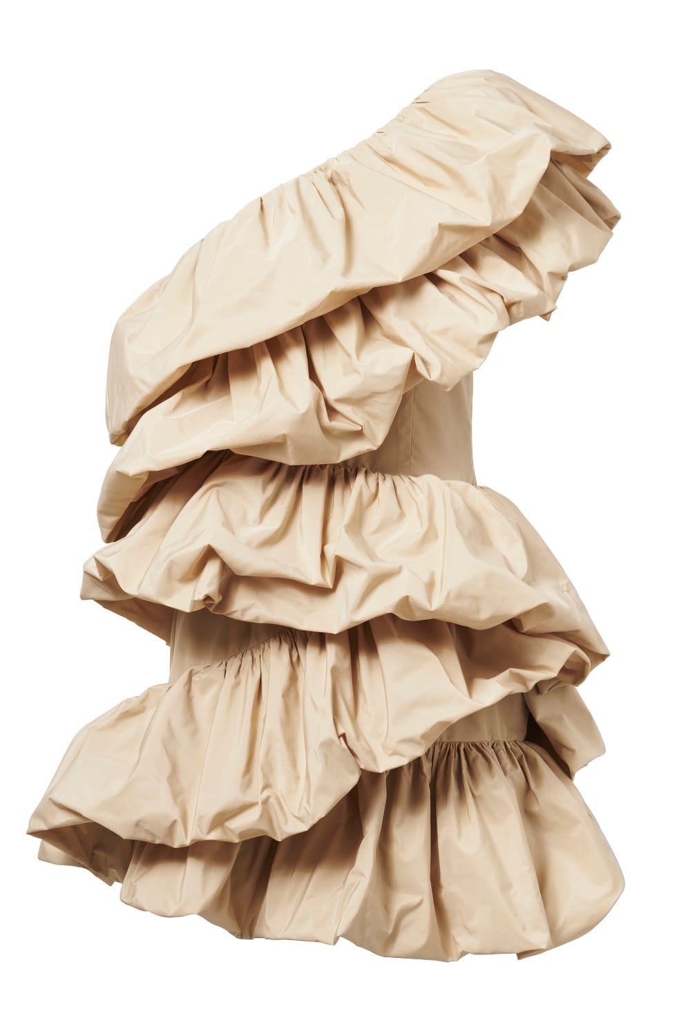 Ruffle, Clothing, Product, Beige, Textile, Dress, Embellishment, 