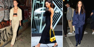 Clothing, Fashion model, Street fashion, Fashion, Dress, Footwear, Shoulder, Leg, Shoe, Black-and-white, 