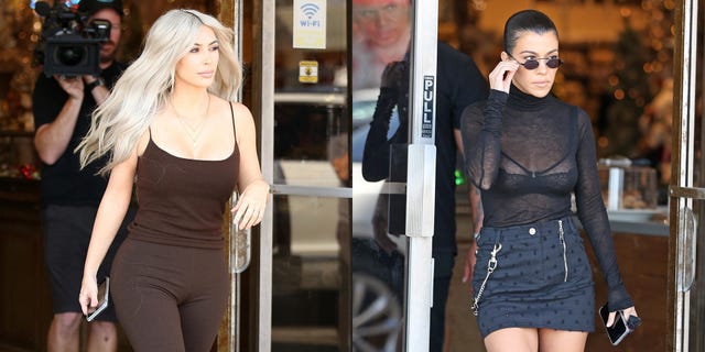 Kim and Kourtney Kardashian Run Errands in Heels - Kim and Kourtney ...