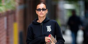 10132020 exclusive irina shayk looks stylish while on a stroll in new york city the 34 year old russian supermodel wore a burberry hoodie, plaid burberry skirt, matching handbag, black tights, and black shoes the sighting comes as her ex, on the day cristiano ronaldo tested positive for coronavirus salestheimagedirectcom please bylinetheimagedirectcomexclusive please email salestheimagedirectcom for fees before use