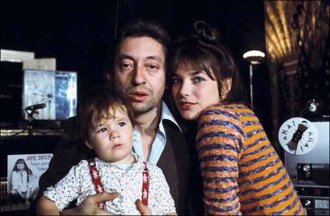 Charlotte Gainsbourg pictured with her father, Serge Gainsbourg, and mother, Jane Birkin, in​ 1973​​