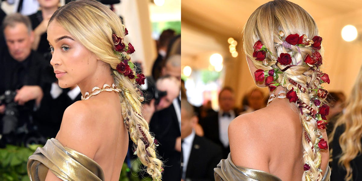 Jasmine Sanders Just Wore the Most Insane Braid On the Met Gala Red Carpet