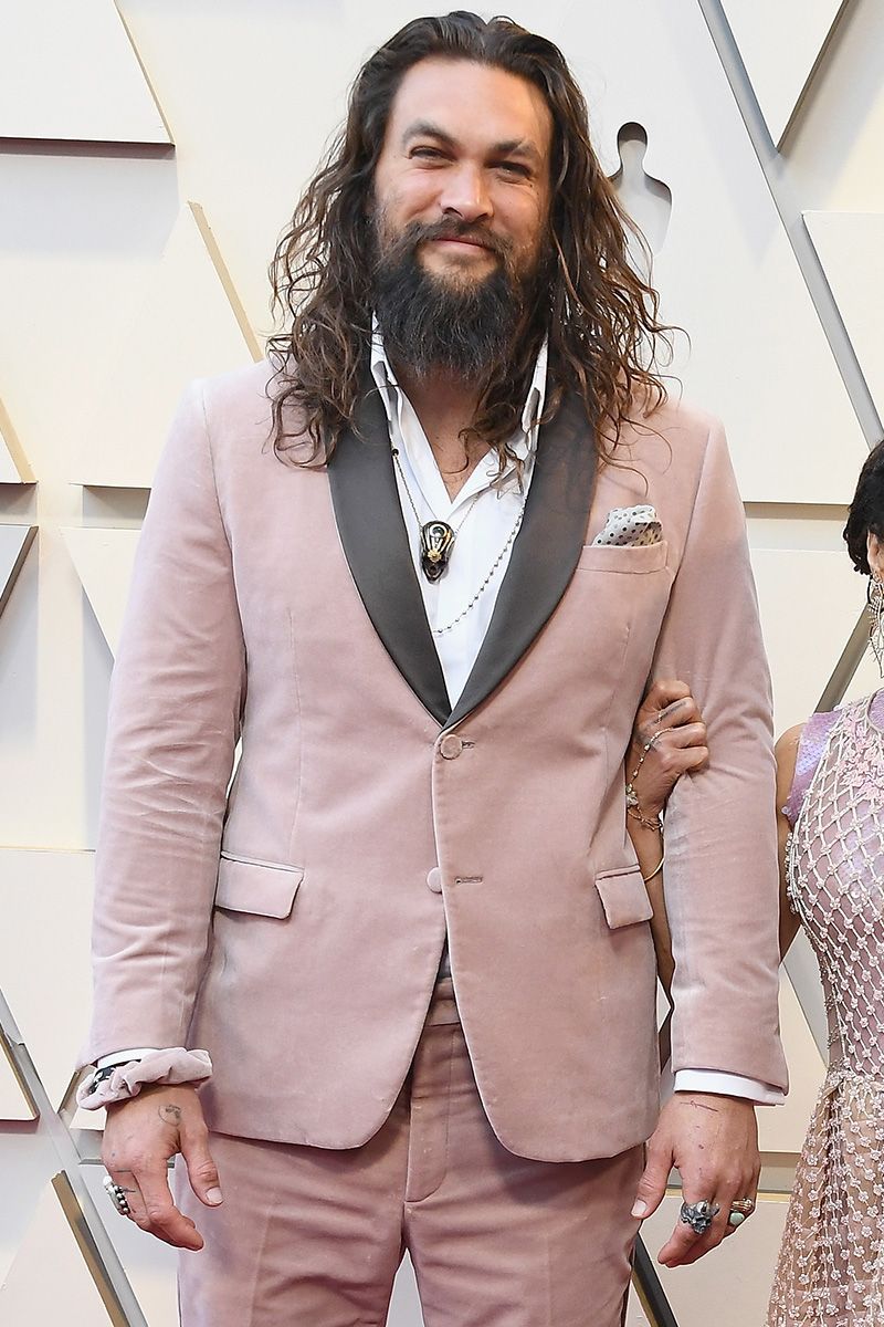 Jason Wore a Pink Fendi Scrunchie the Oscars With Bonet
