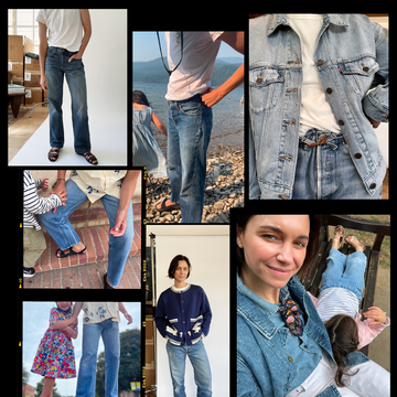 collage featuring jeans styled and designed by jane herman