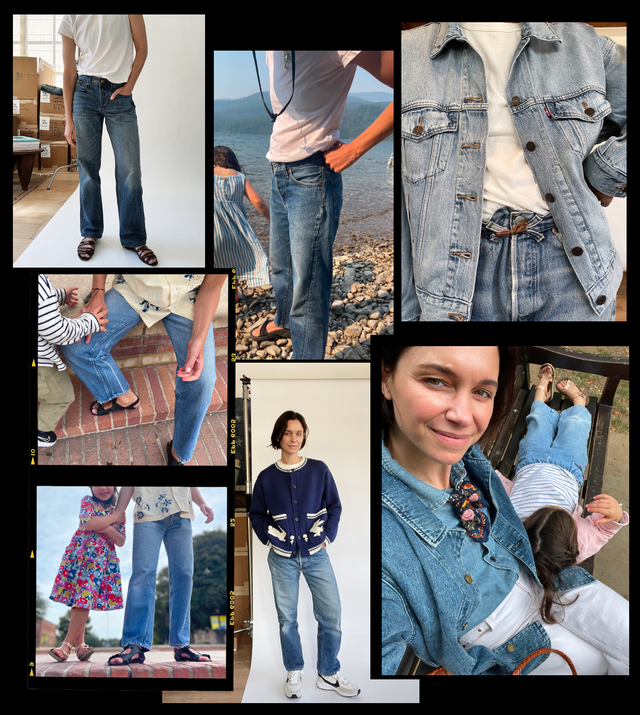 collage featuring jeans styled and designed by jane herman