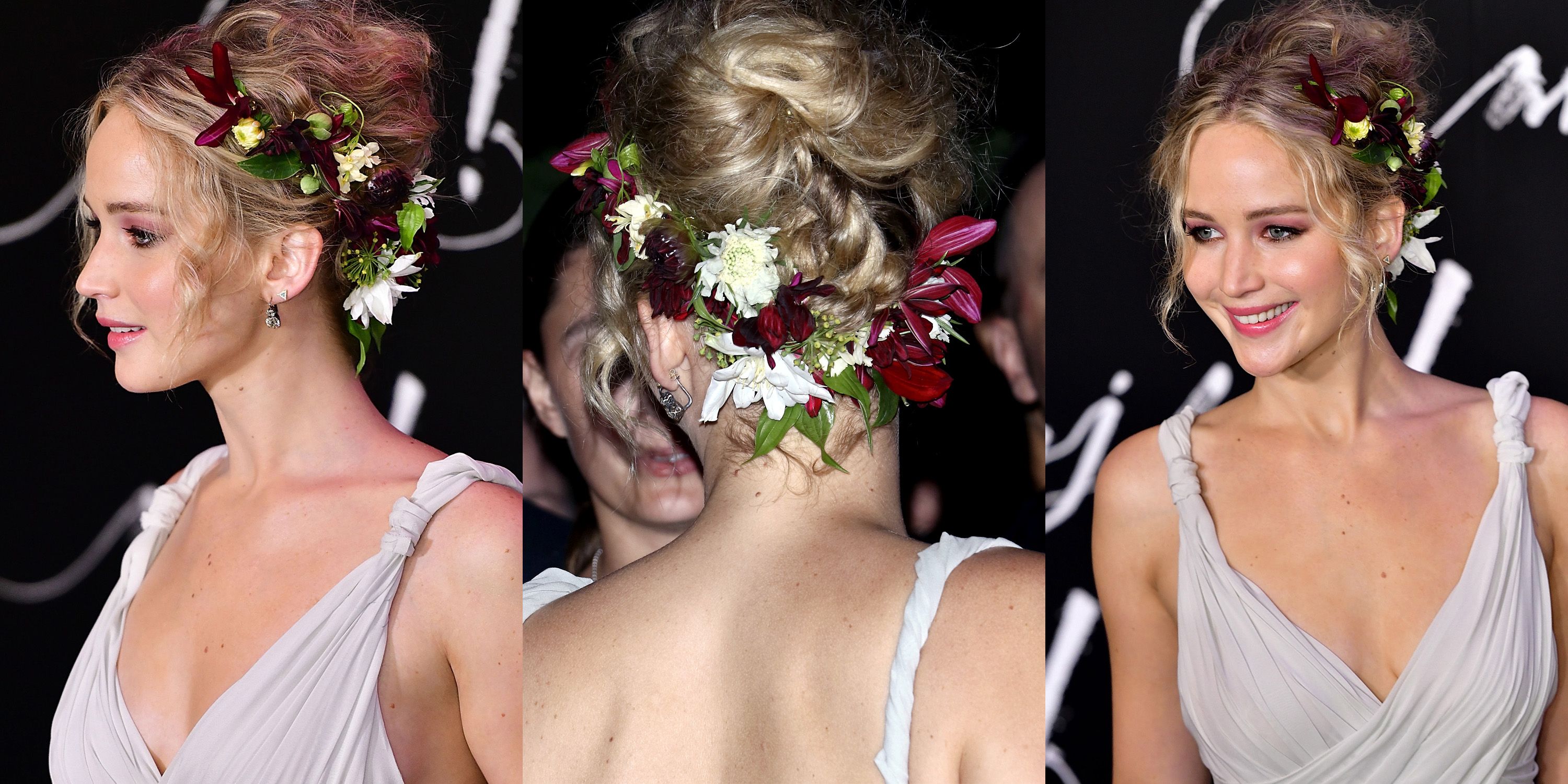 Jennifer Lawrence Hair Flowers Mother Premiere - Jennifer Lawrence Best  Hairstyles