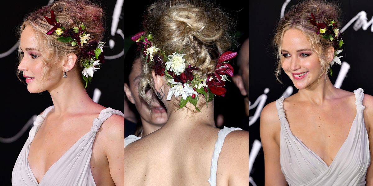 Jennifer Lawrence Wears Flower Crown at Mother! Premiere