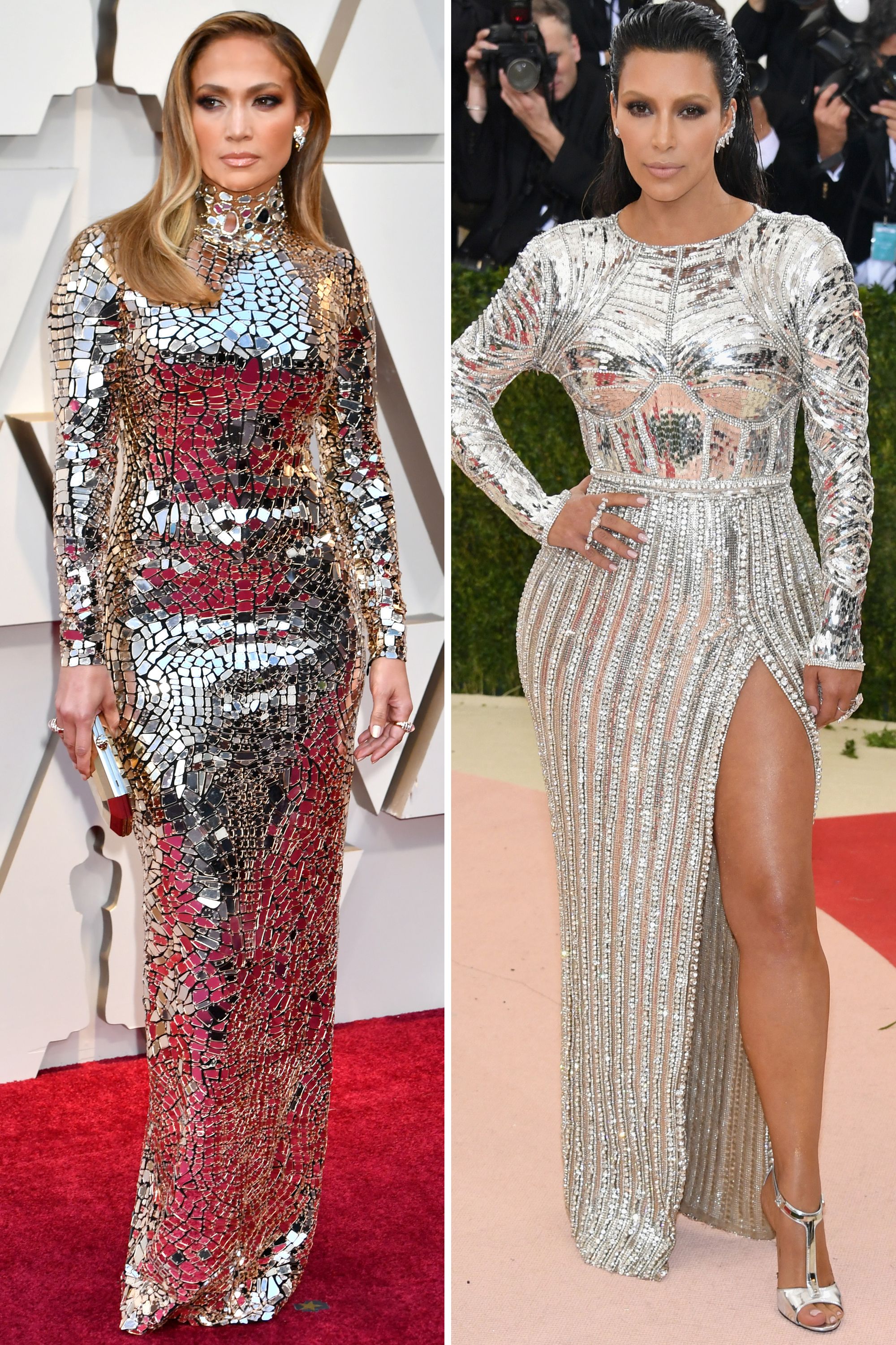 Jennifer Lopez's Oscar Gown Looks a Lot Like Kardashian's 2016 Met Gala Look - Was JLo Inspired by Kim Kardashian for the Oscars?