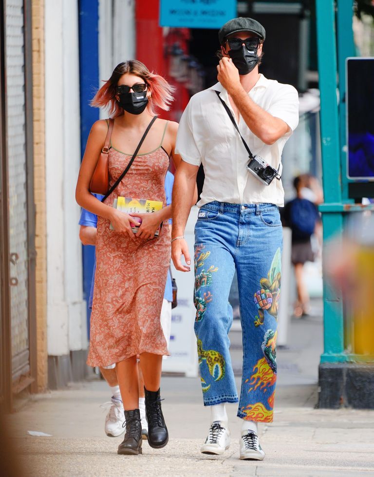 Kaia Gerber and Jacob Elordi Wear Matching Masks