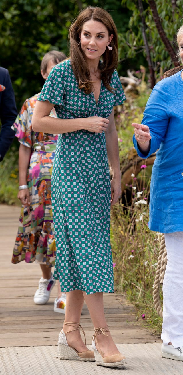 Kate Middleton Wears Sandro Midi Dress at Garden Picnic with Kids