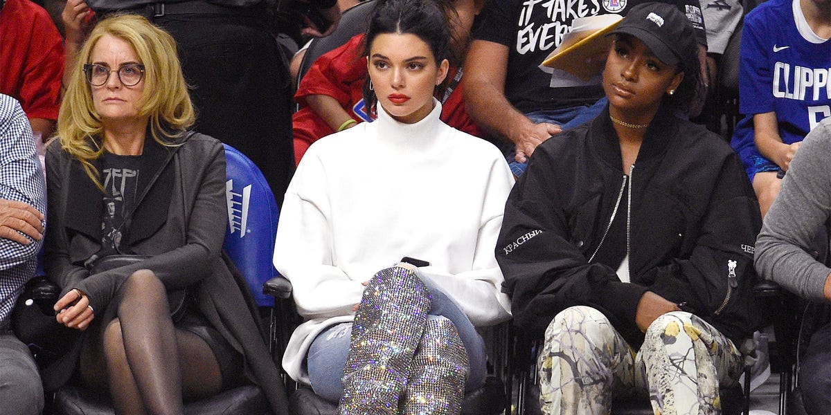 Kendall Jenner Wore An Oversized Sweatshirt and Glitter Socks to