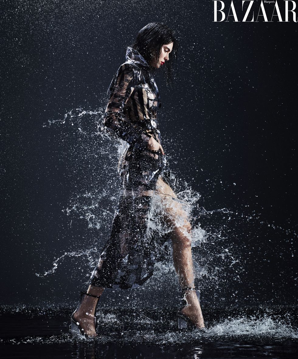 Water, Album cover, Fashion, Photography, Rain, Graphic design, Outerwear, Leg, Font, Darkness, 