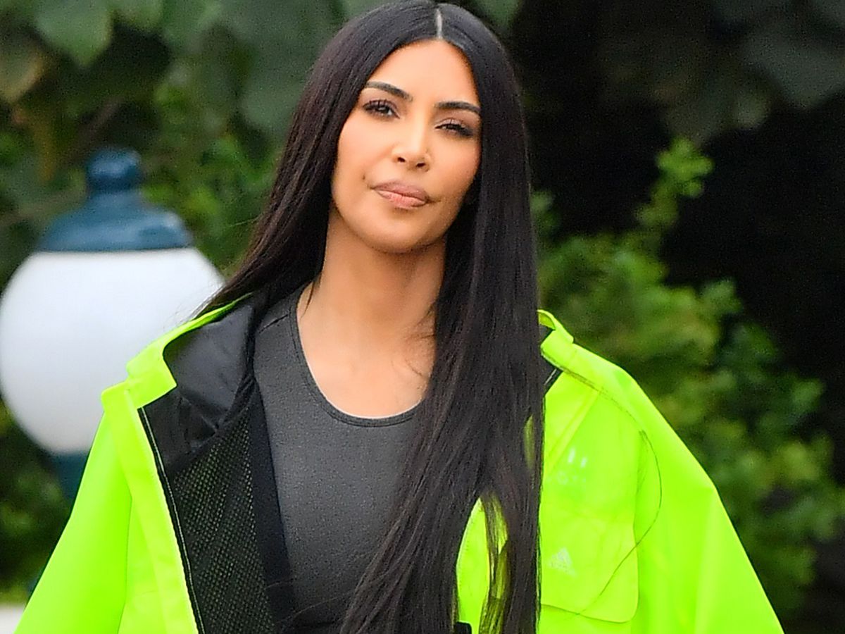 Kim Kardashian rocked this incredible black and mint green kimono