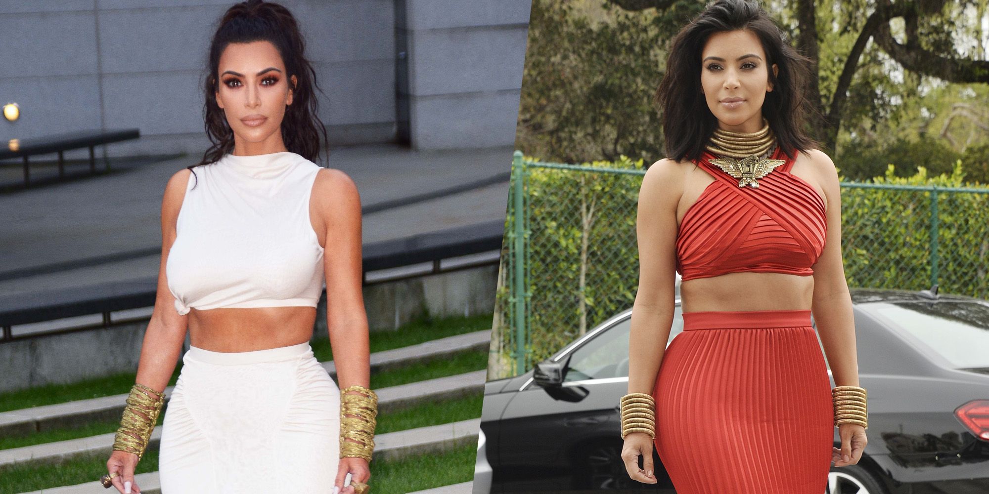 Kim kardashian white sale two piece outfit