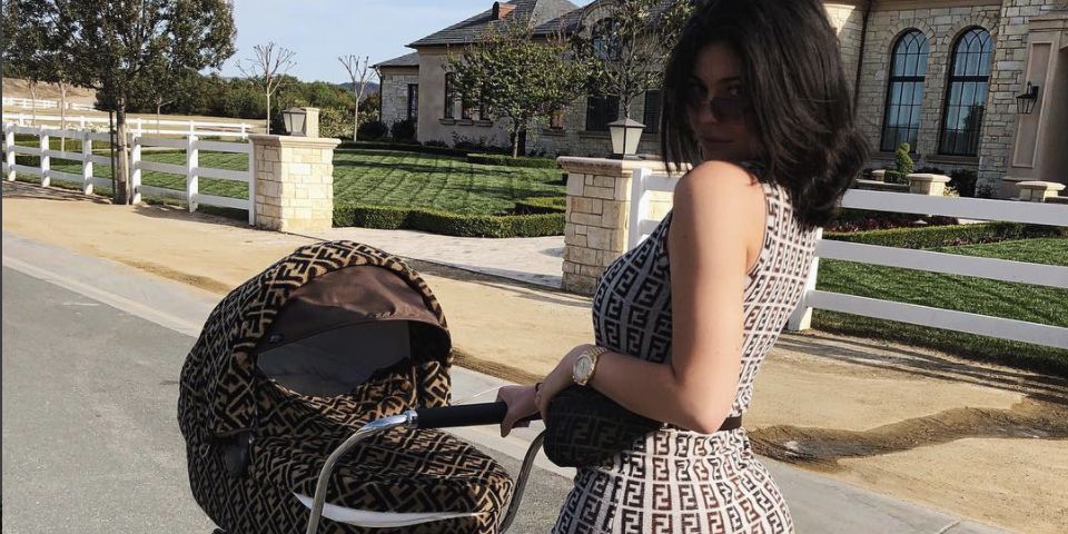 Kylie Jenner Has A Fendi Logo Baby Stroller