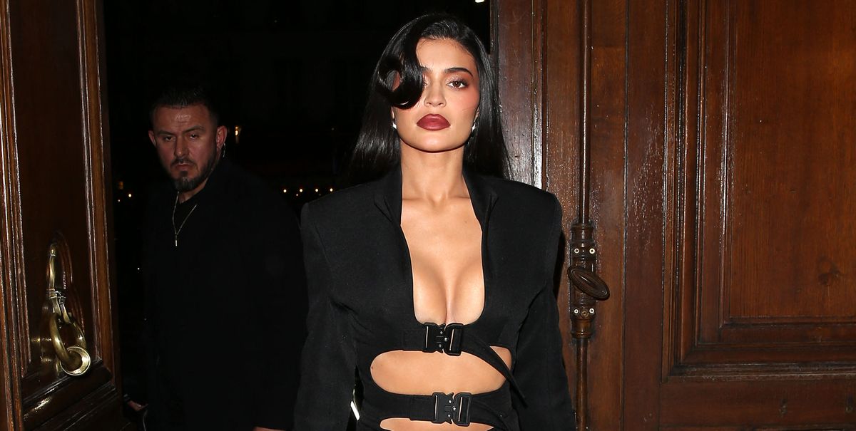 Kylie Jenner takes on Paris Fashion Week in a belted little black dress