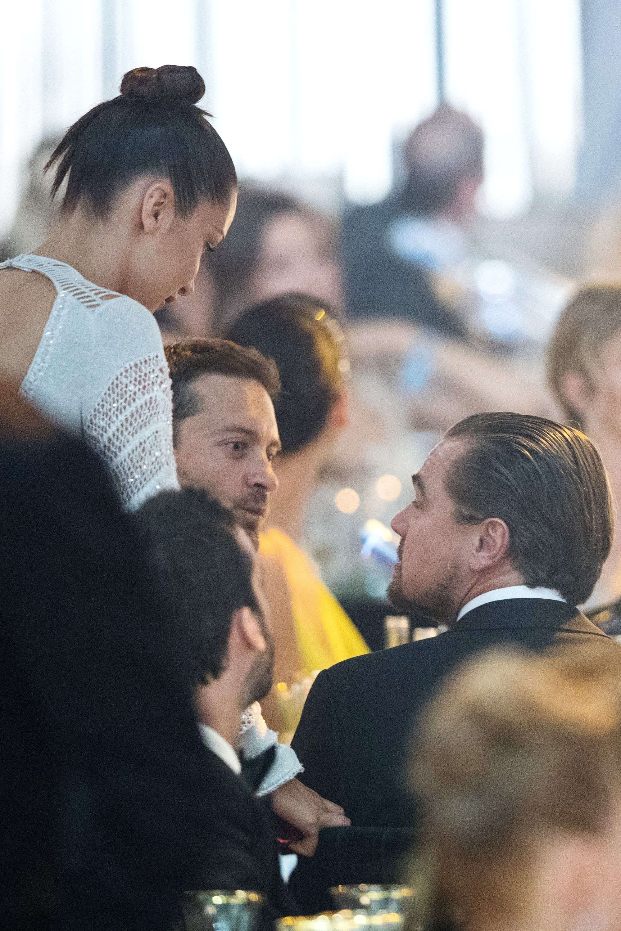 Leonardo DiCaprio Bella Hadid Cannes Photos - Bella Hadid Talks to Leonardo  DiCaprio at Cannes