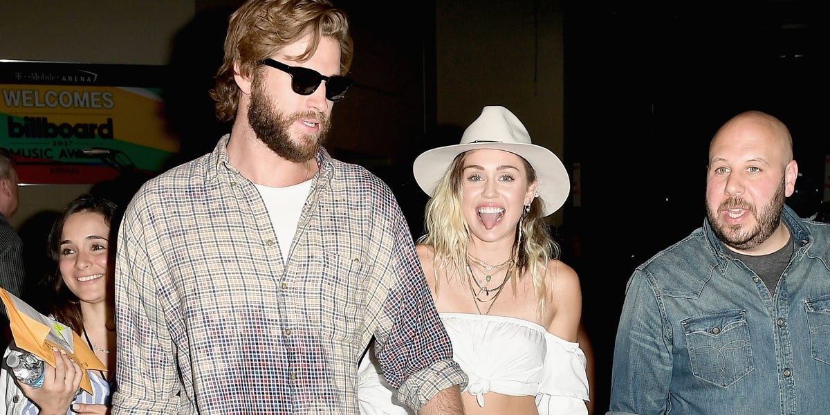 Liam Hemsworth Joins Miley Cyrus After She Sings "Malibu" at the BBMAs