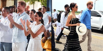 meghan and harry in colombia collage