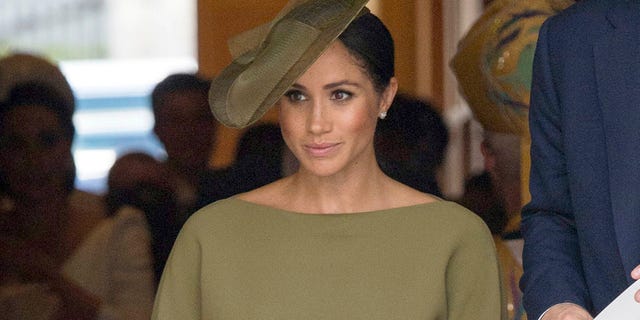 Meghan Markle Wears a Green Brandon Maxwell Dress During Her Royal