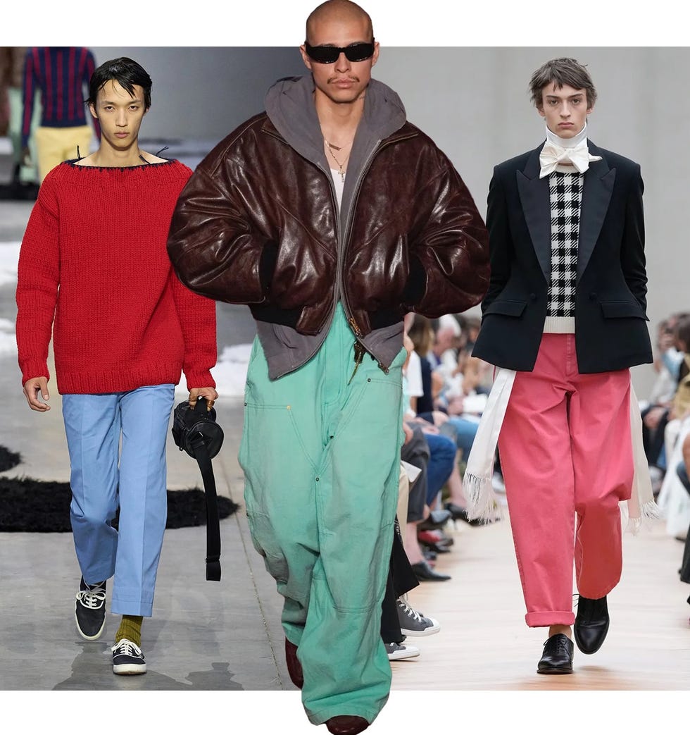 fashion show featuring male models in diverse clothing styles